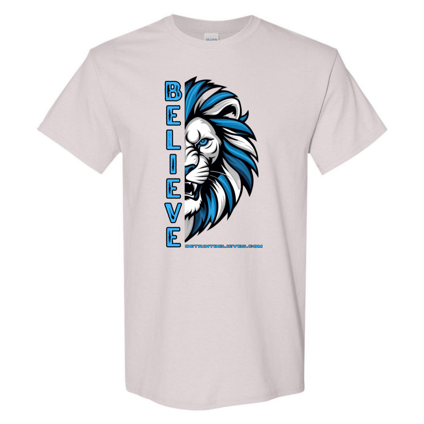 BELIEVE LION HEAD Detroit Football Mens T-Shirt