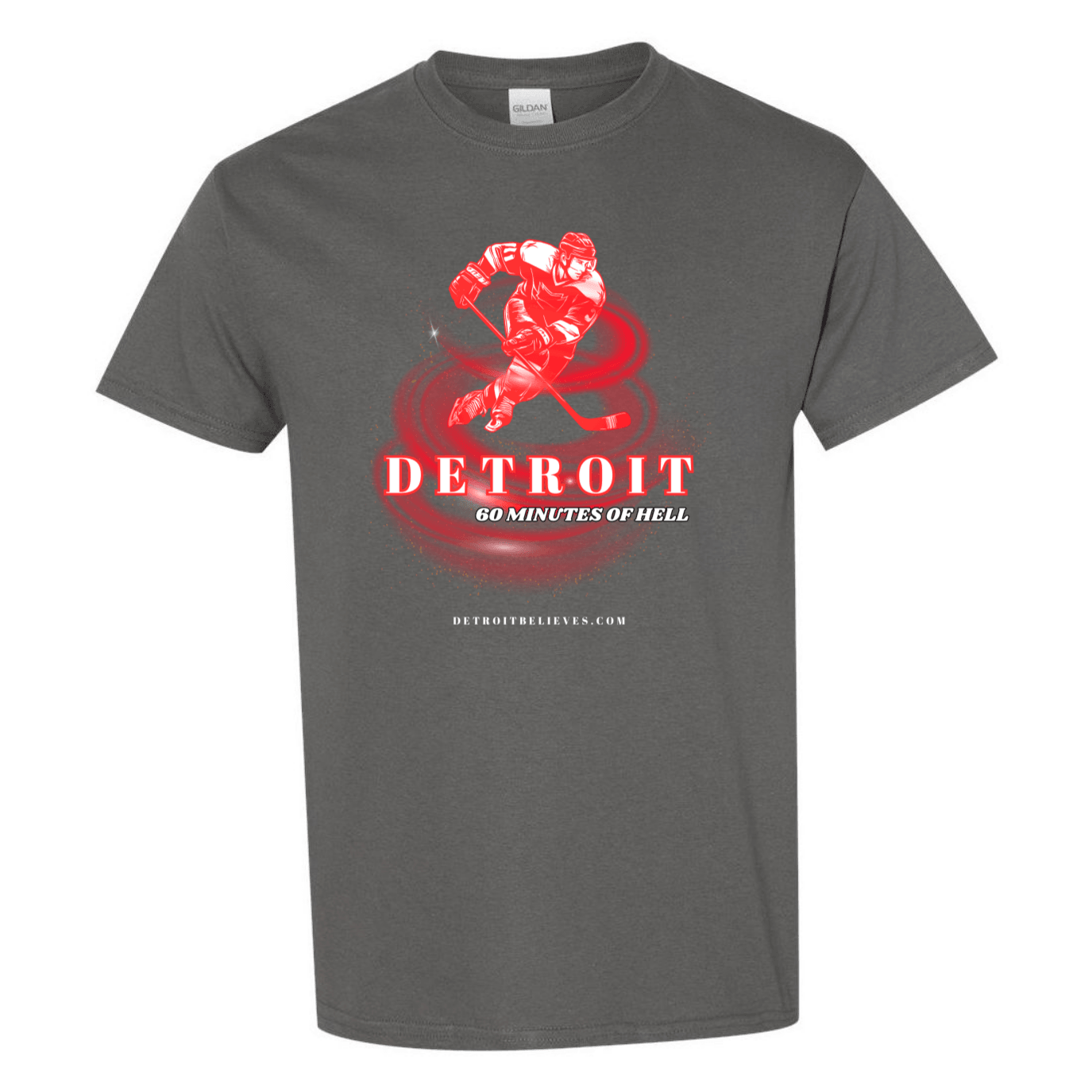 60 MINUTES OF HELL Detroit Hockey Mens T-Shirt