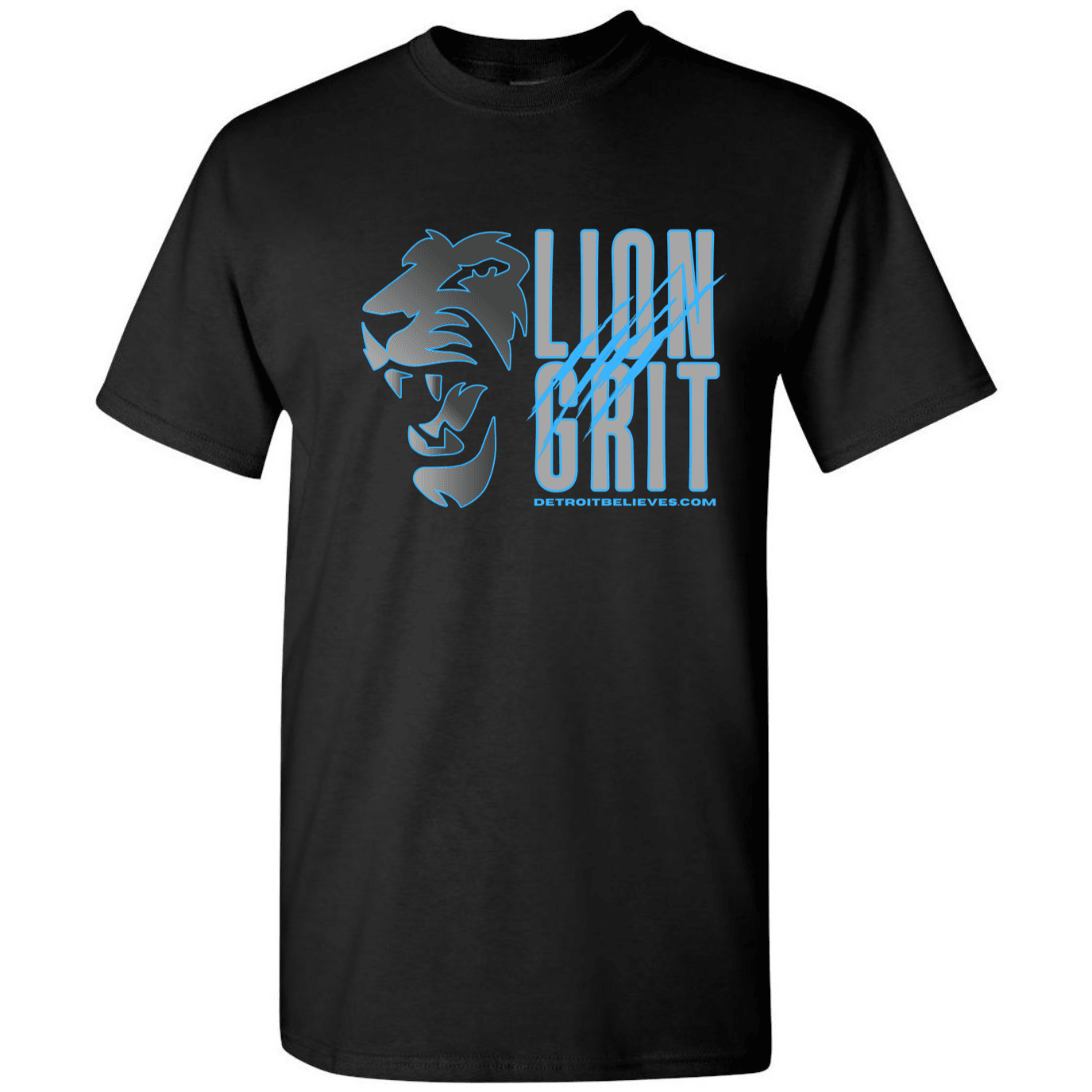 LION GRIT Detroit Football Mens T-Shirt