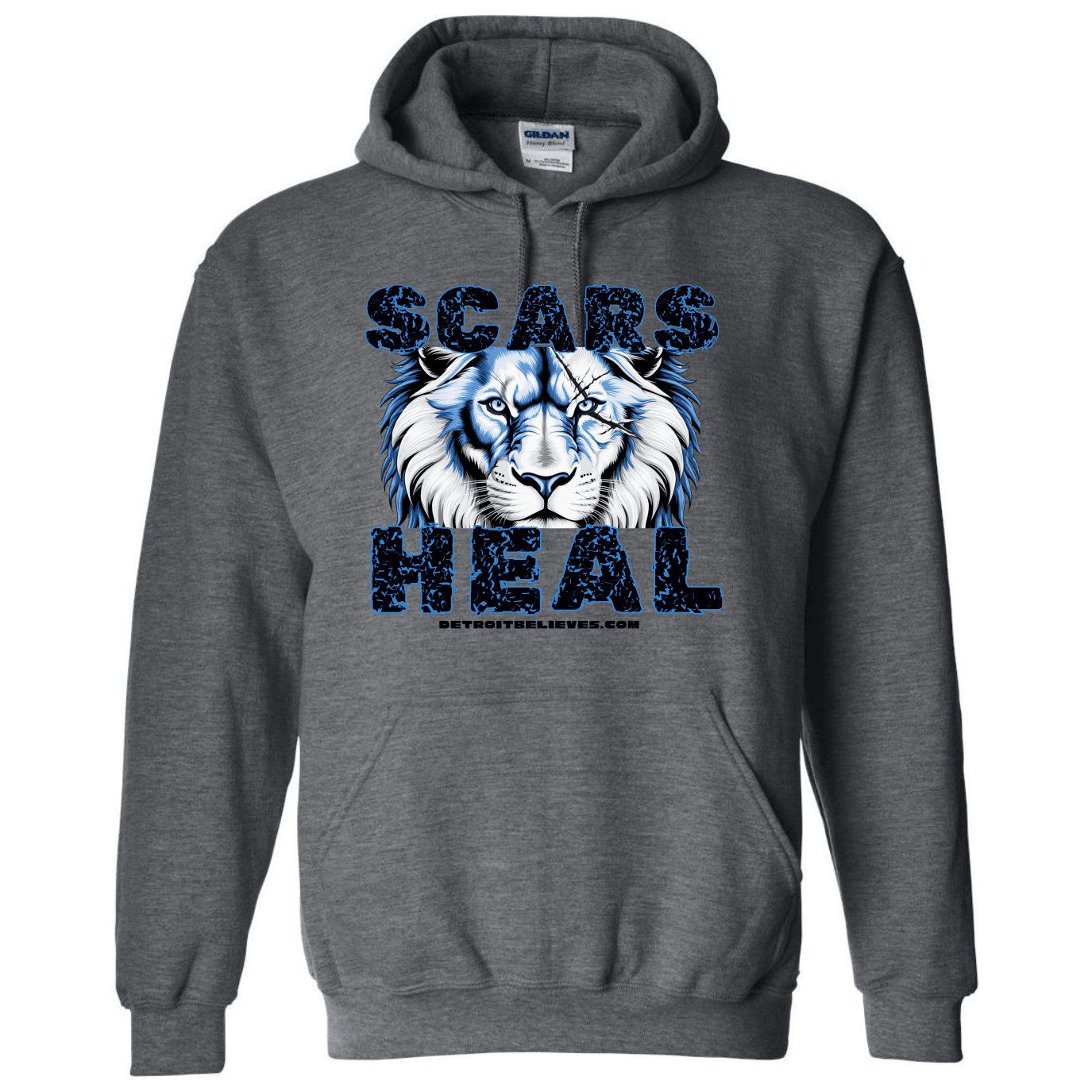 SCARS HEAL Detroit Football Mens Hoodie