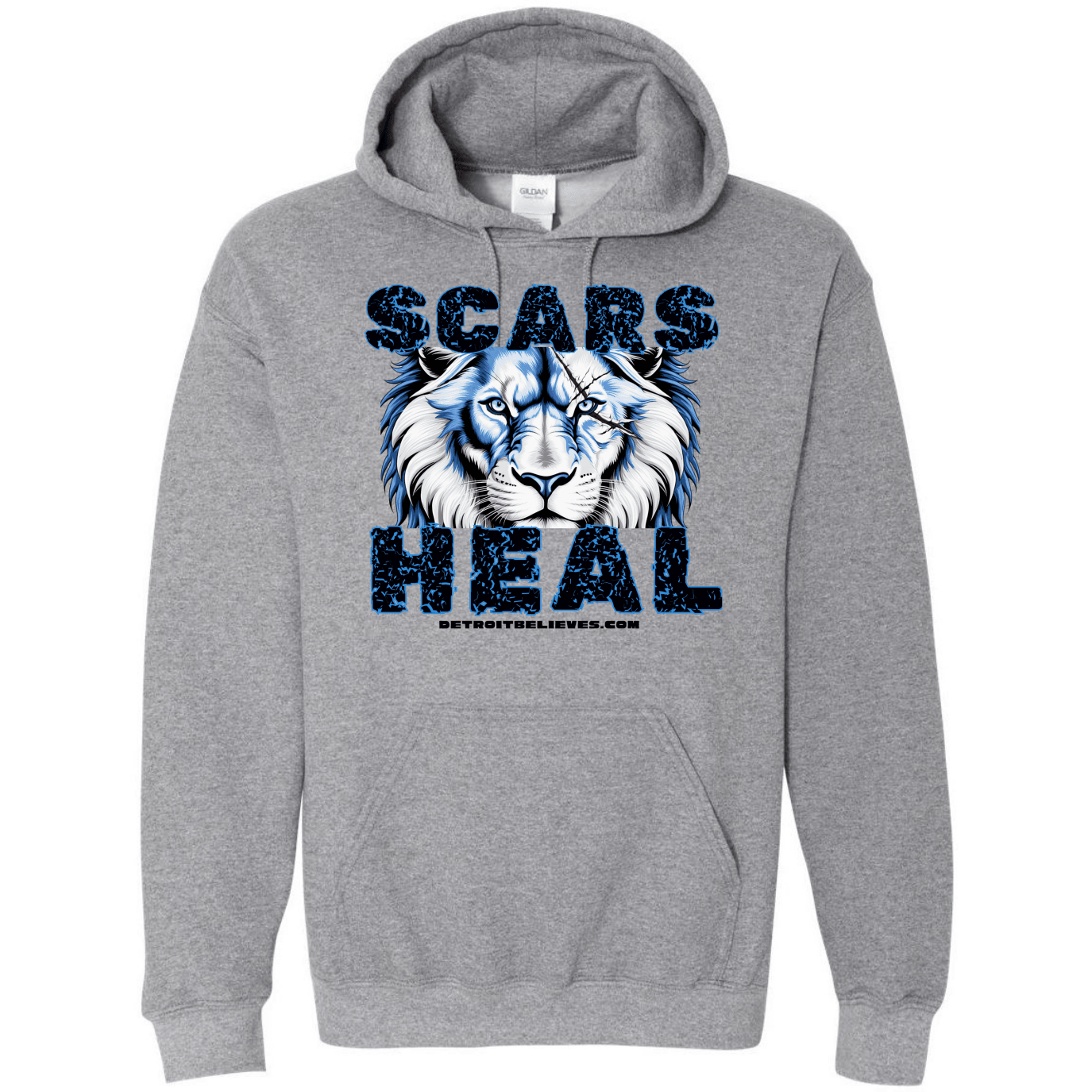 SCARS HEAL Detroit Football Mens Hoodie