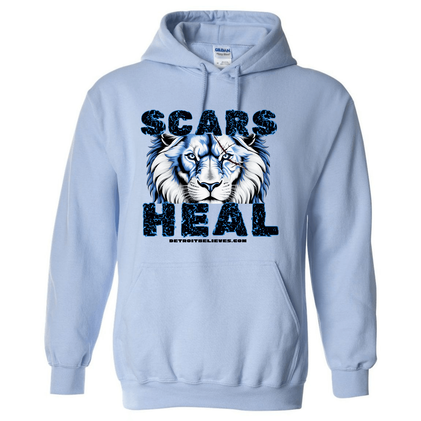 SCARS HEAL Detroit Football Mens Hoodie