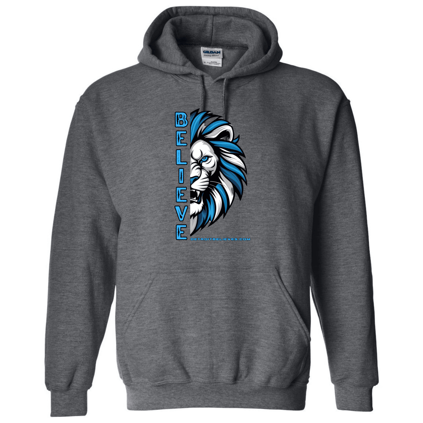 BELIEVE LION HEAD Detroit Football Mens Hoodie