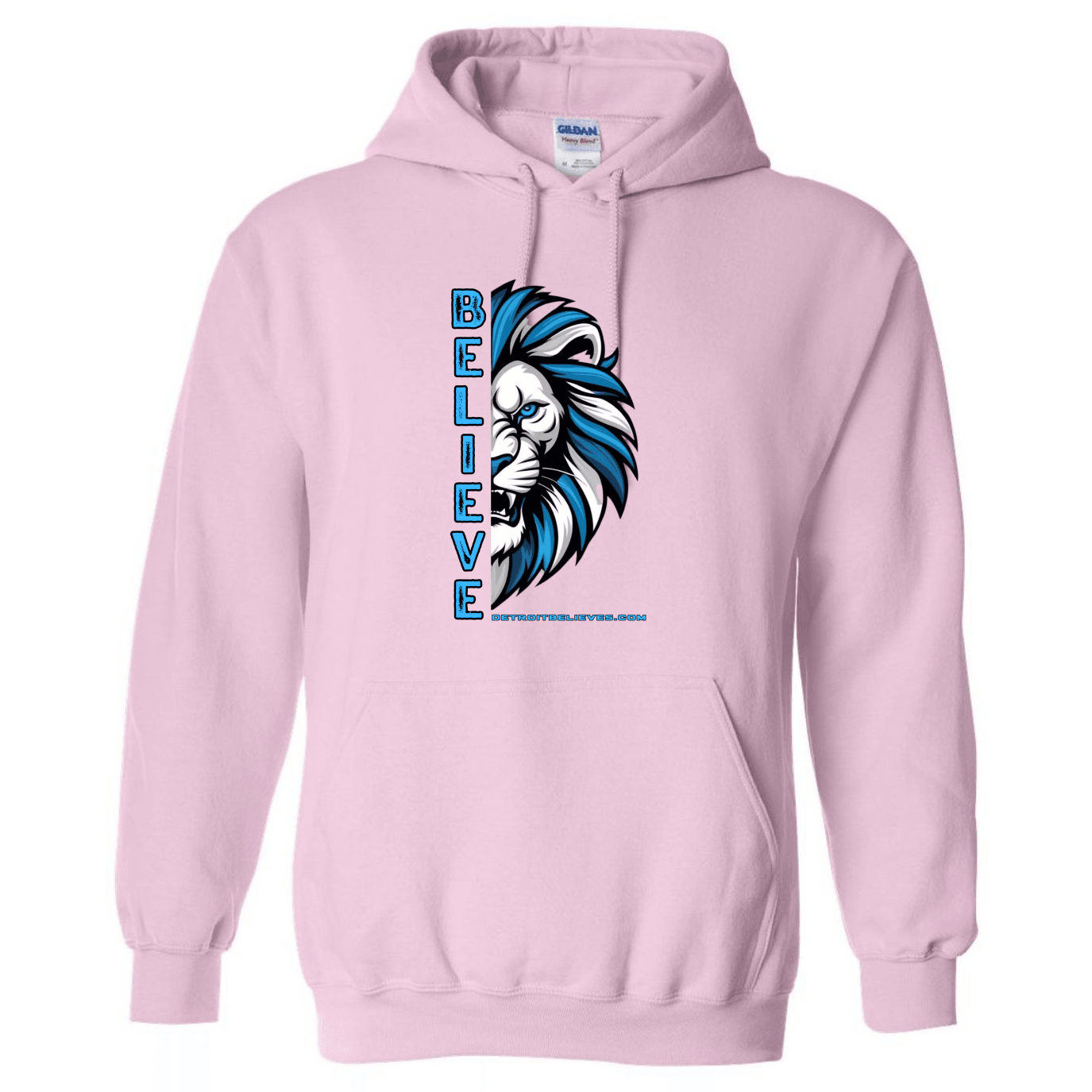 BELIEVE LION HEAD Detroit Football Mens Hoodie