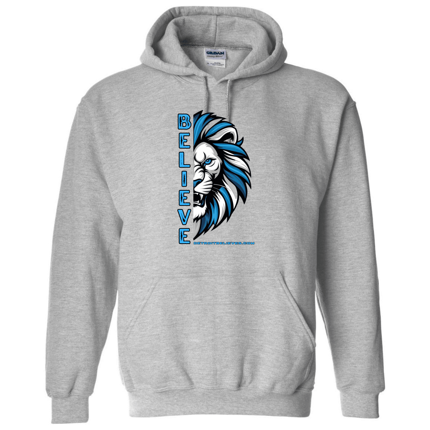 BELIEVE LION HEAD Detroit Football Mens Hoodie