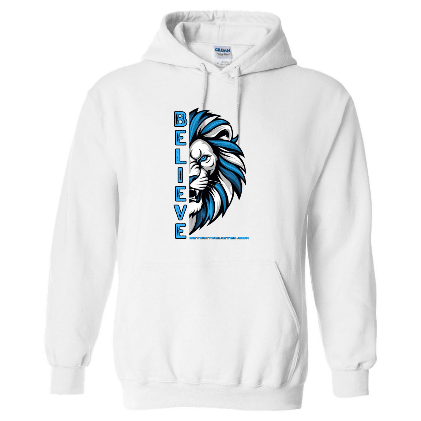 BELIEVE LION HEAD Detroit Football Mens Hoodie