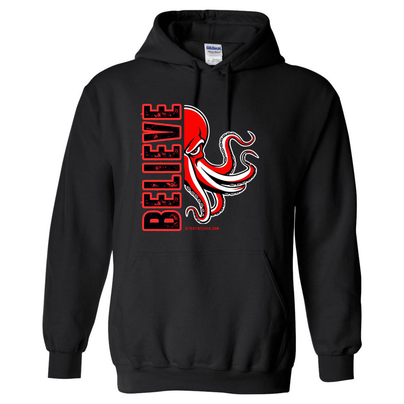 BELIEVE OCTOPUS Detroit Hockey Mens Hoodie