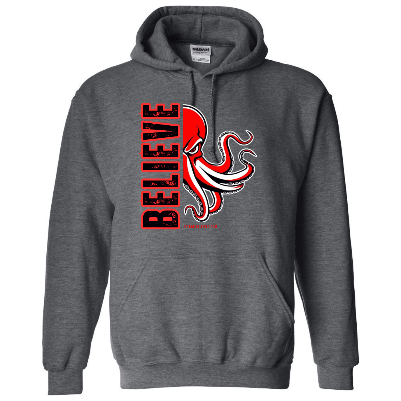 BELIEVE OCTOPUS Detroit Hockey Mens Hoodie