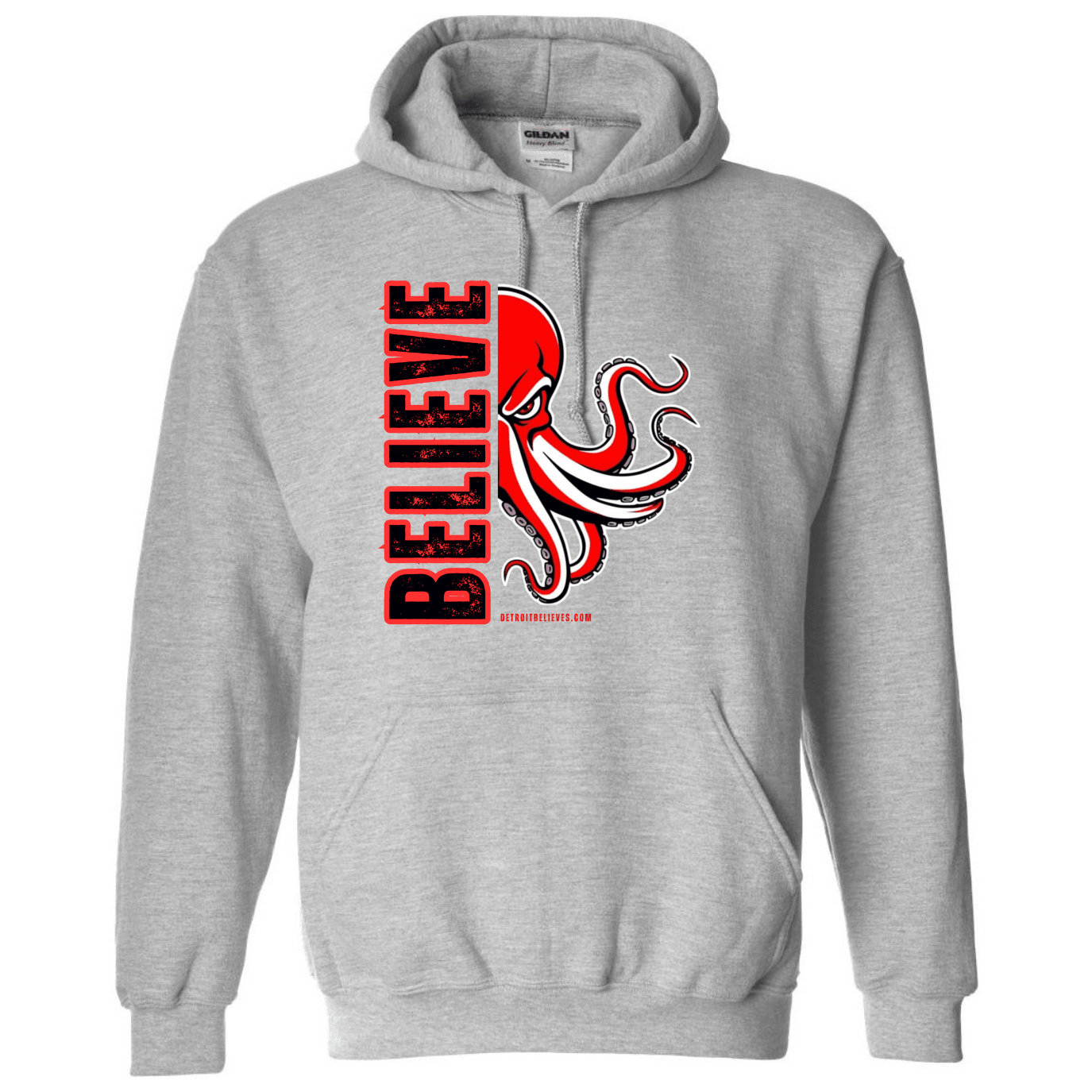 BELIEVE OCTOPUS Detroit Hockey Mens Hoodie