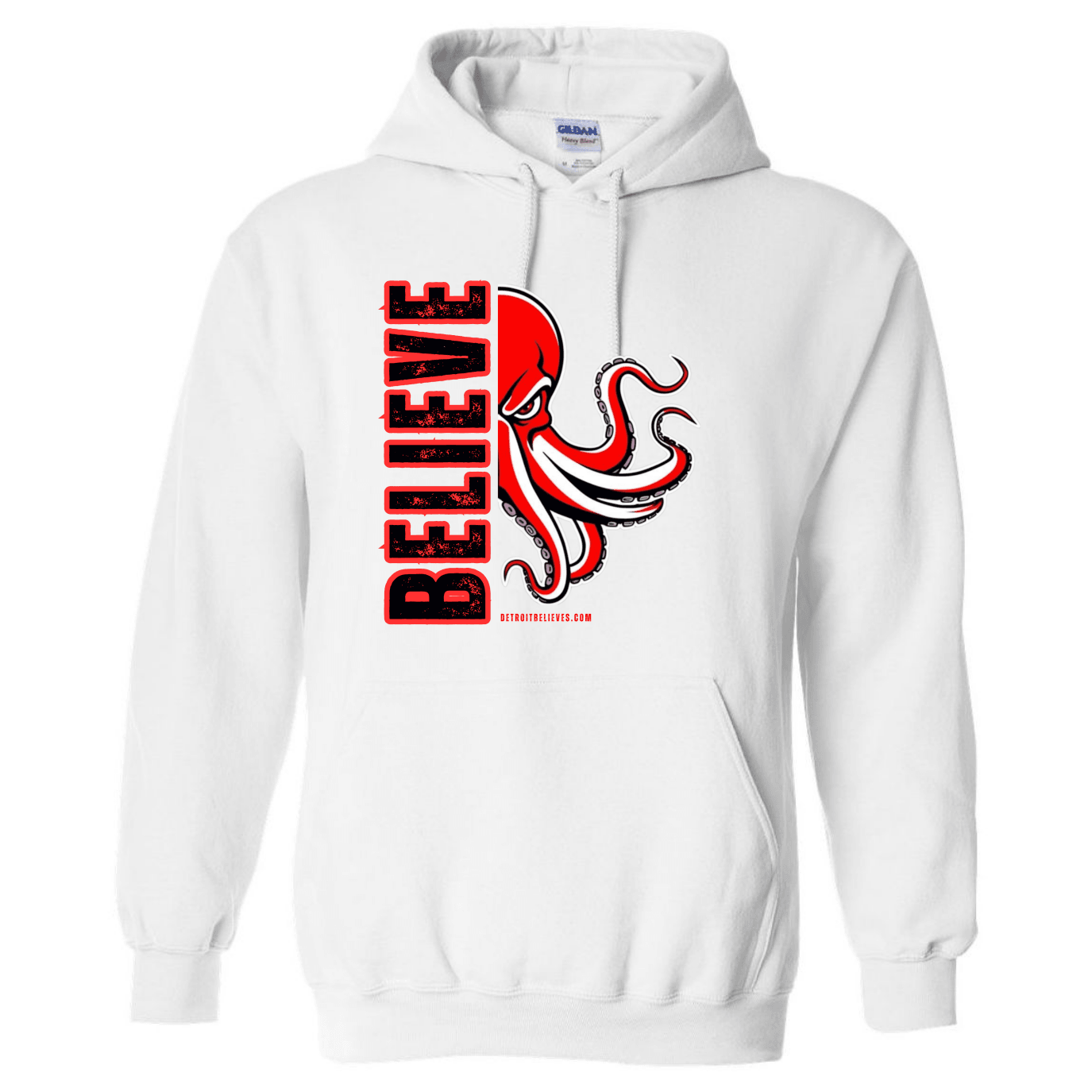 BELIEVE OCTOPUS Detroit Hockey Mens Hoodie