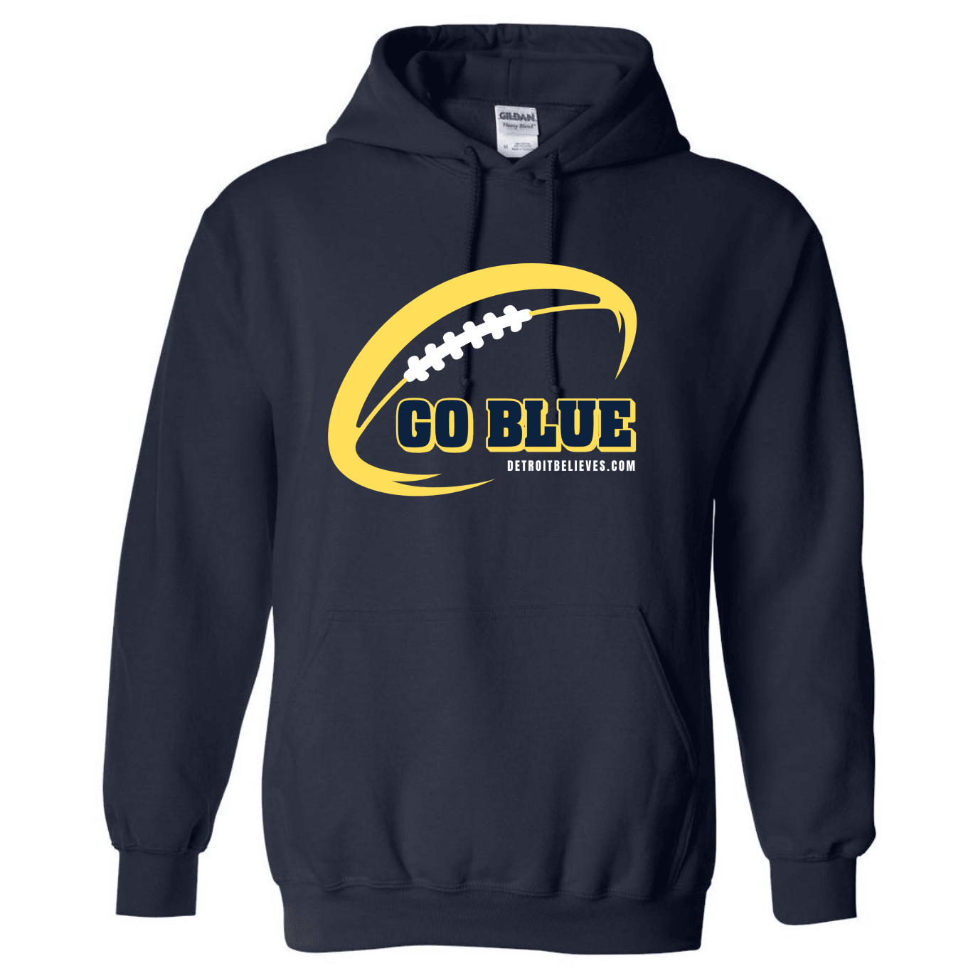 GO BLUE Gridiron Mens Hoodie