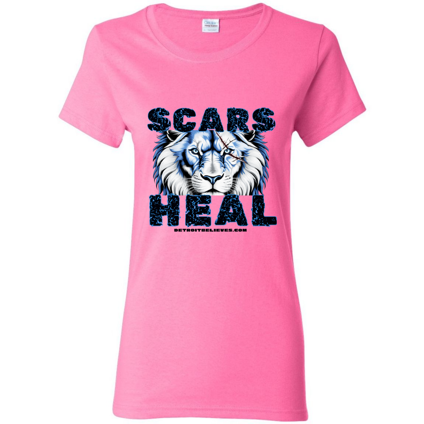 SCARS HEAL Detroit Football Womens T-Shirt