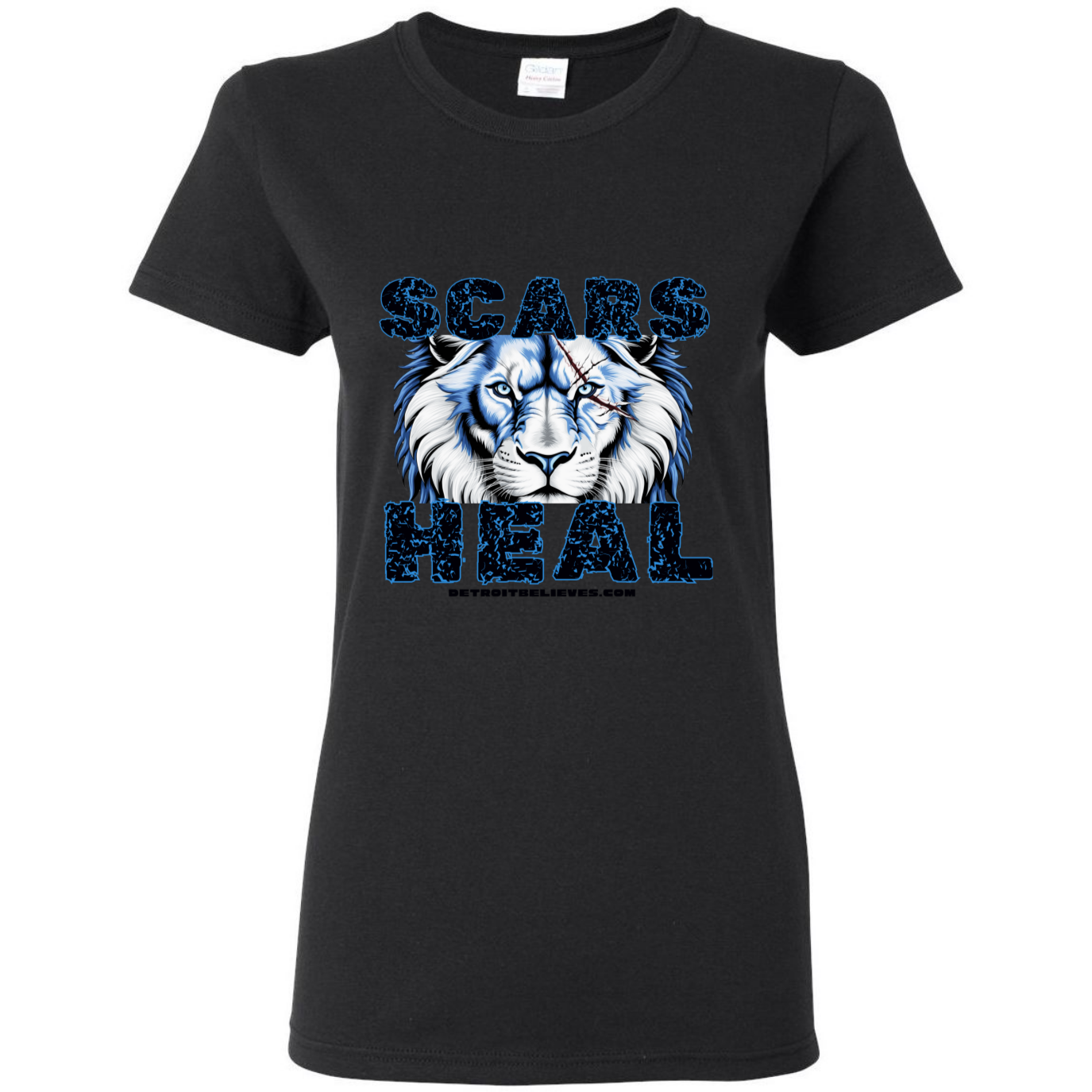 SCARS HEAL Detroit Football Womens T-Shirt