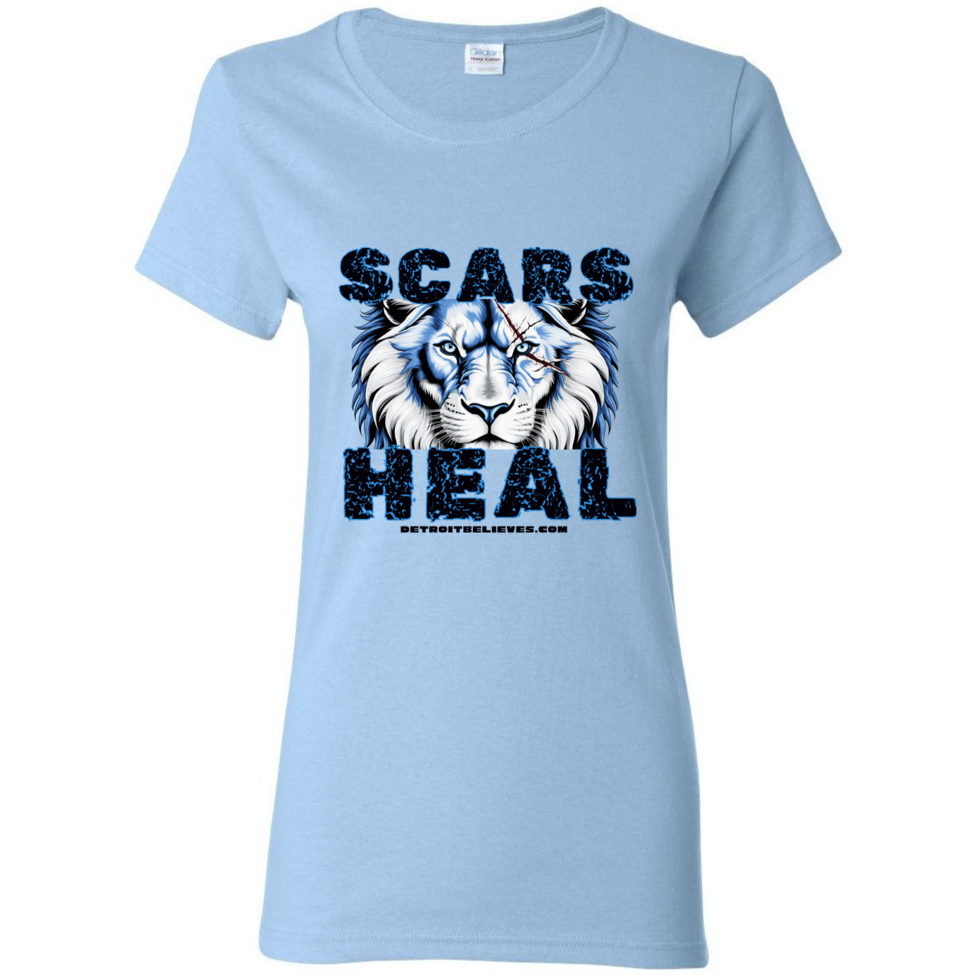 SCARS HEAL Detroit Football Womens T-Shirt