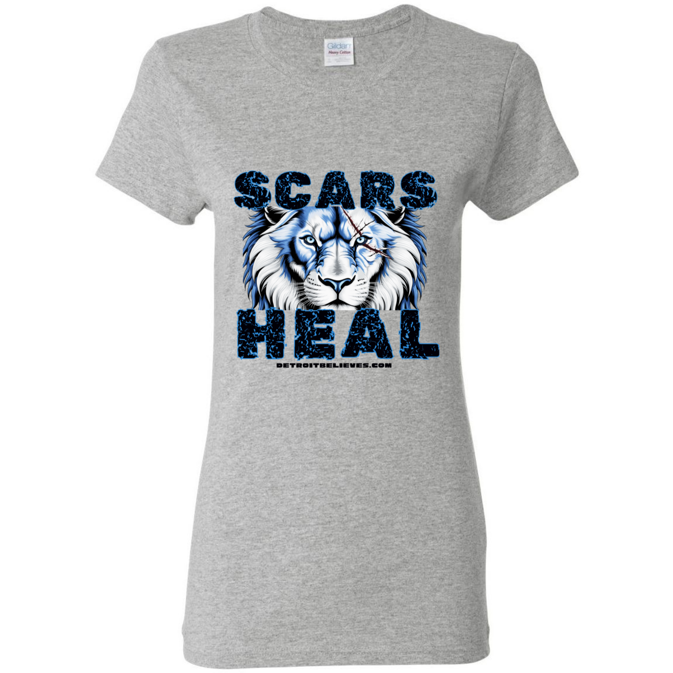 SCARS HEAL Detroit Football Womens T-Shirt