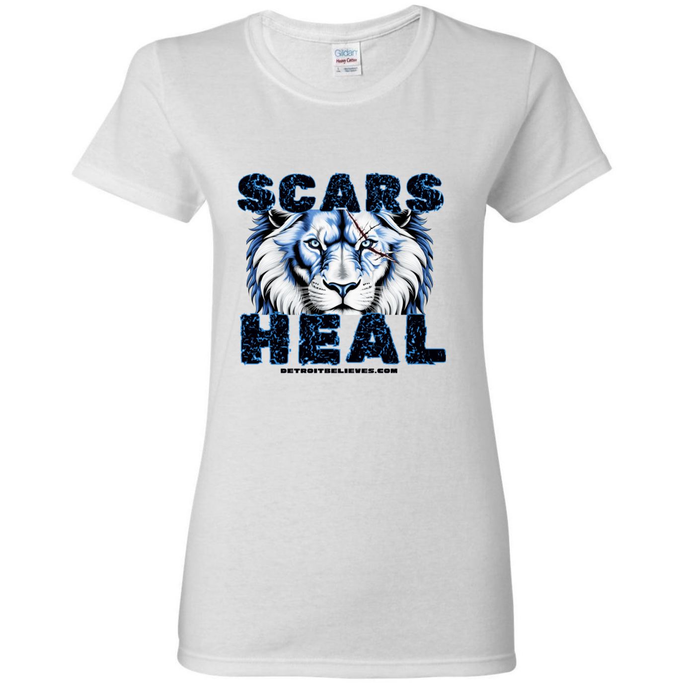 SCARS HEAL Detroit Football Womens T-Shirt