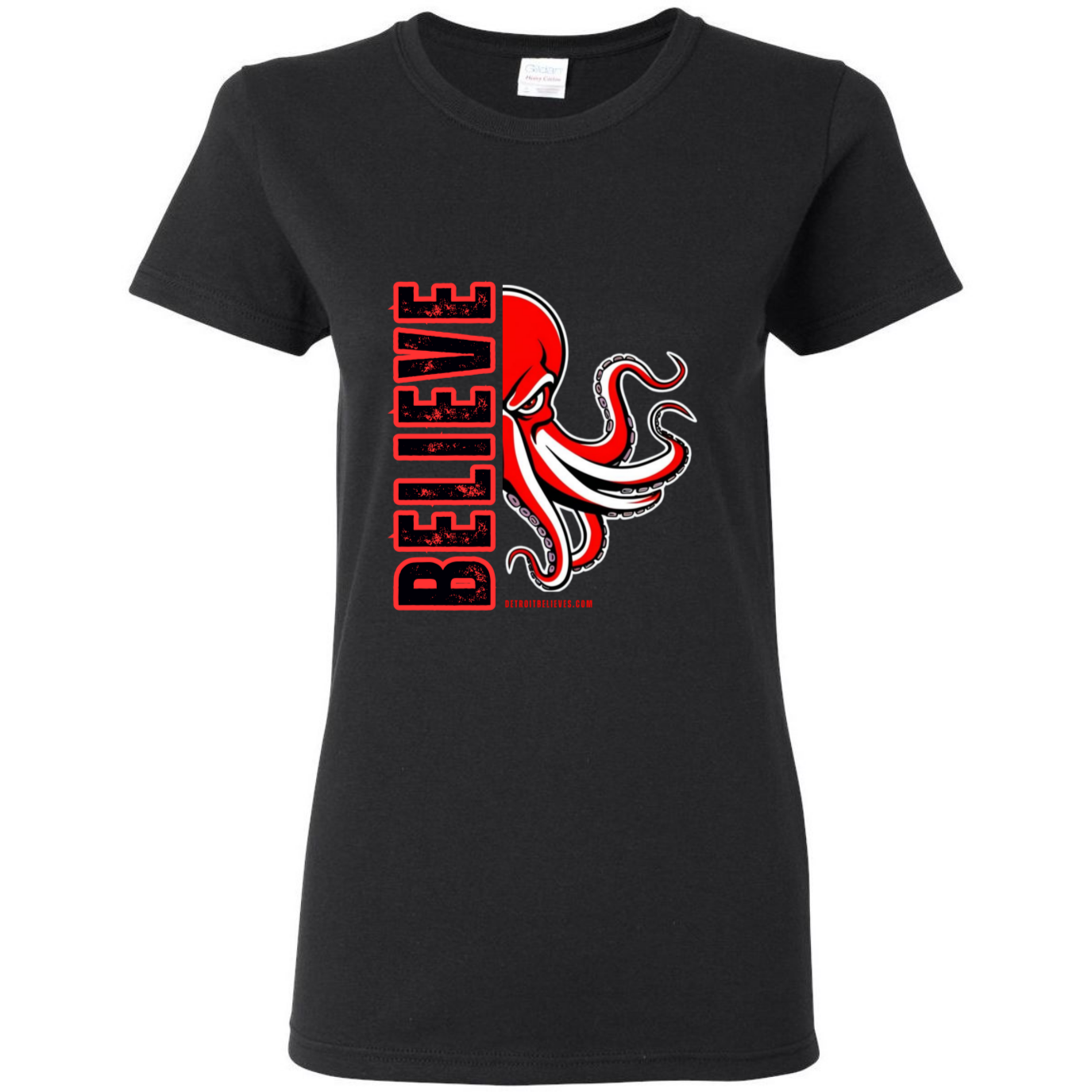 BELIEVE OCTOPUS Detroit Hockey Womens T-Shirt