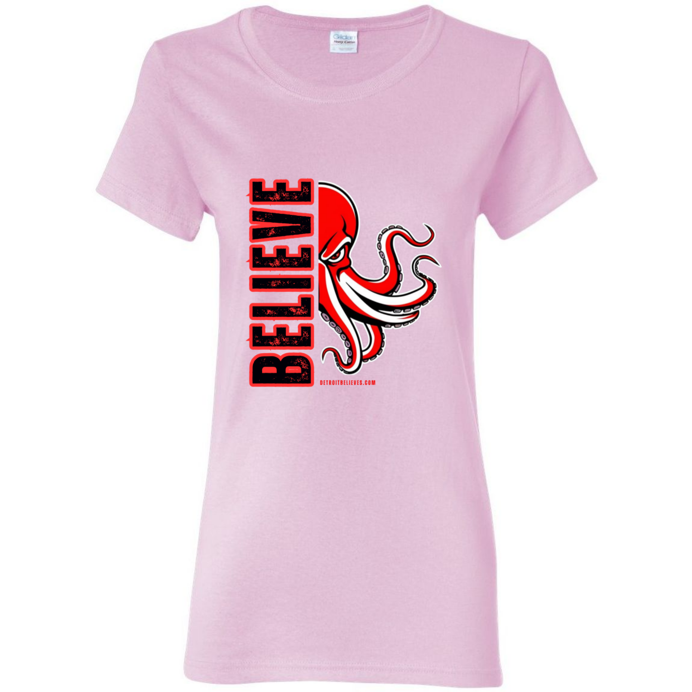 BELIEVE OCTOPUS Detroit Hockey Womens T-Shirt