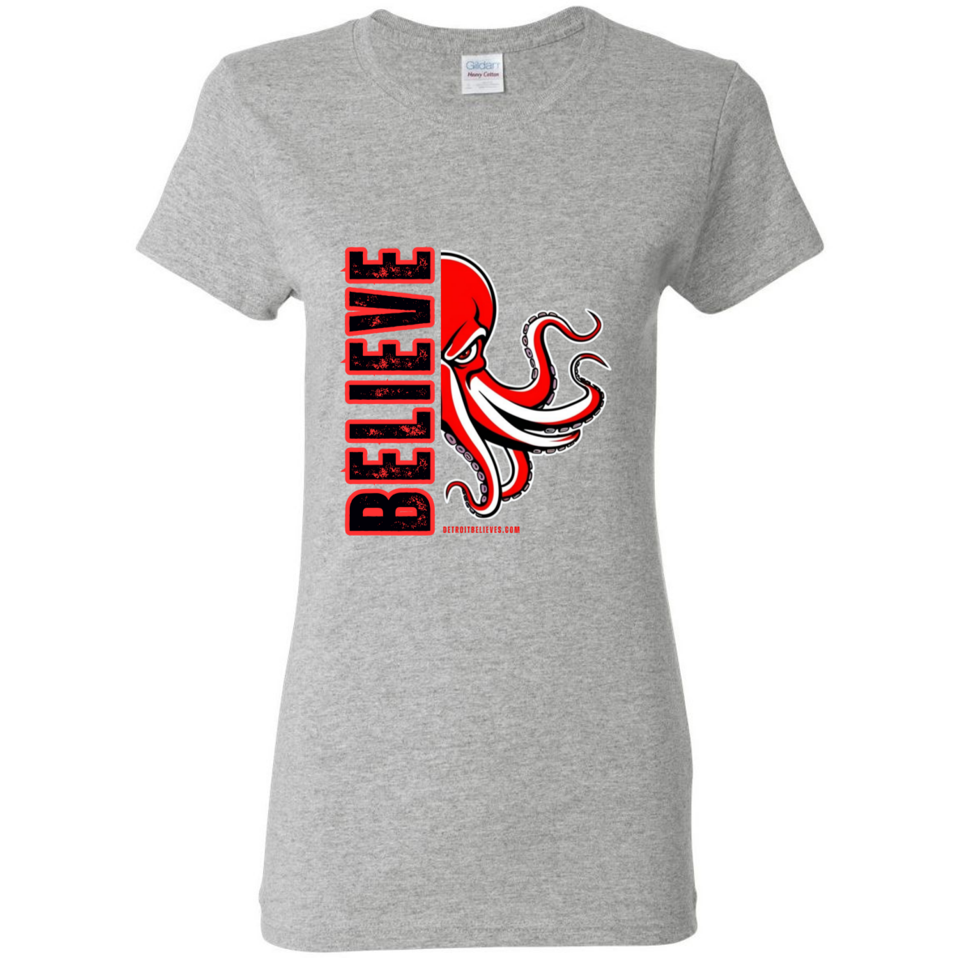 BELIEVE OCTOPUS Detroit Hockey Womens T-Shirt