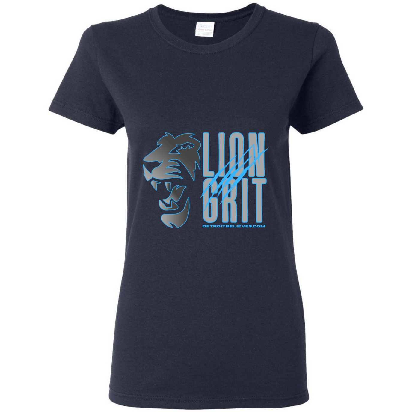 LION GRIT Detroit Football Womens T-Shirt