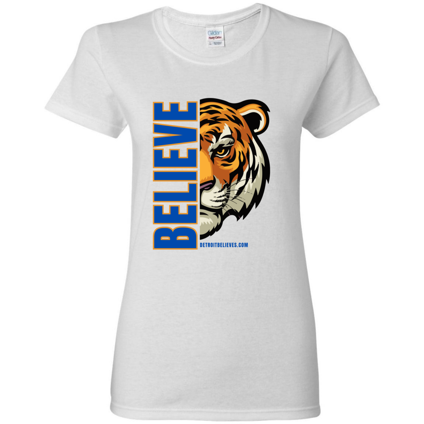 BELIEVE TIGER Detroit Baseball Womens T-Shirt