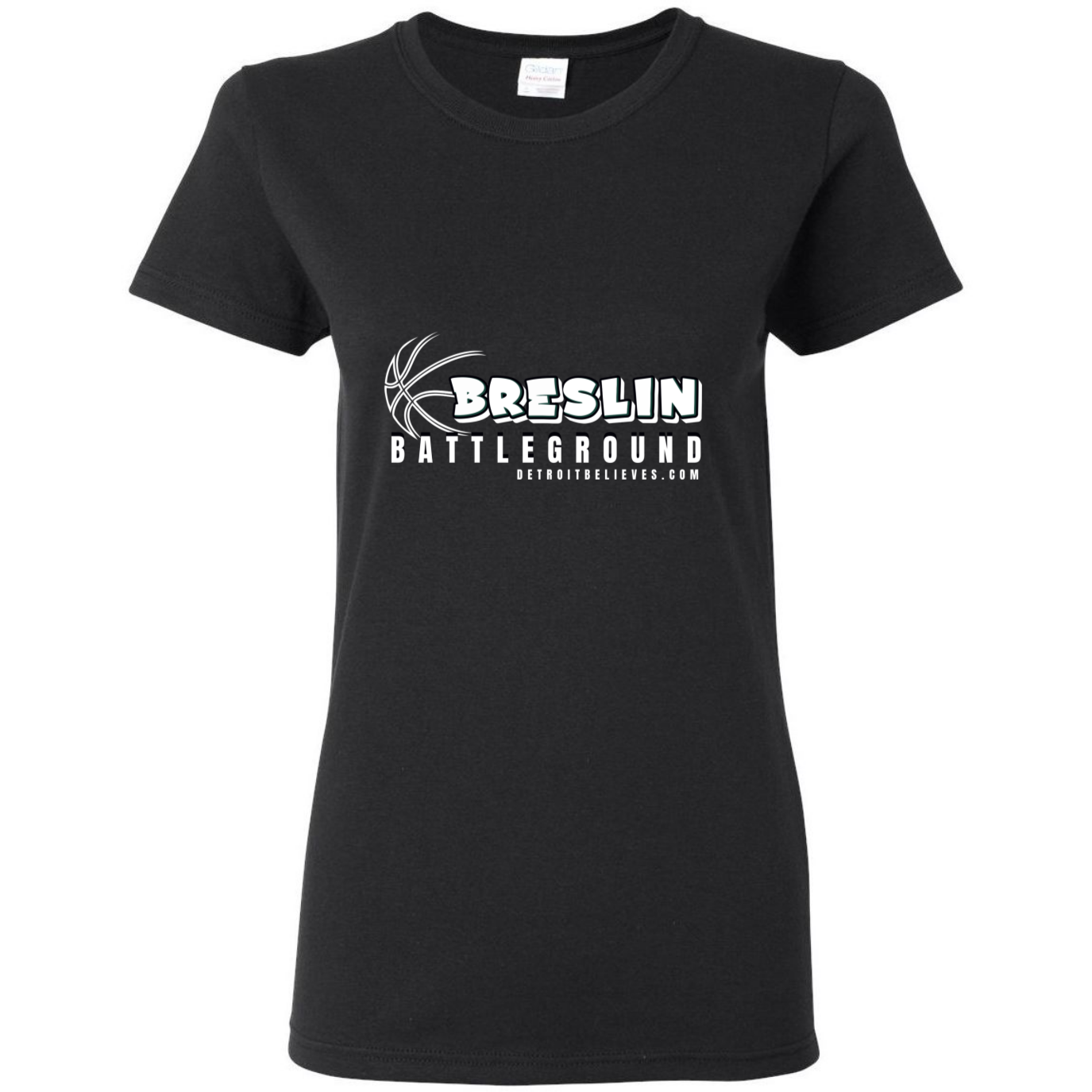 BRESLIN BATTLEGROUND Hoops Go Green Womens T-Shirt