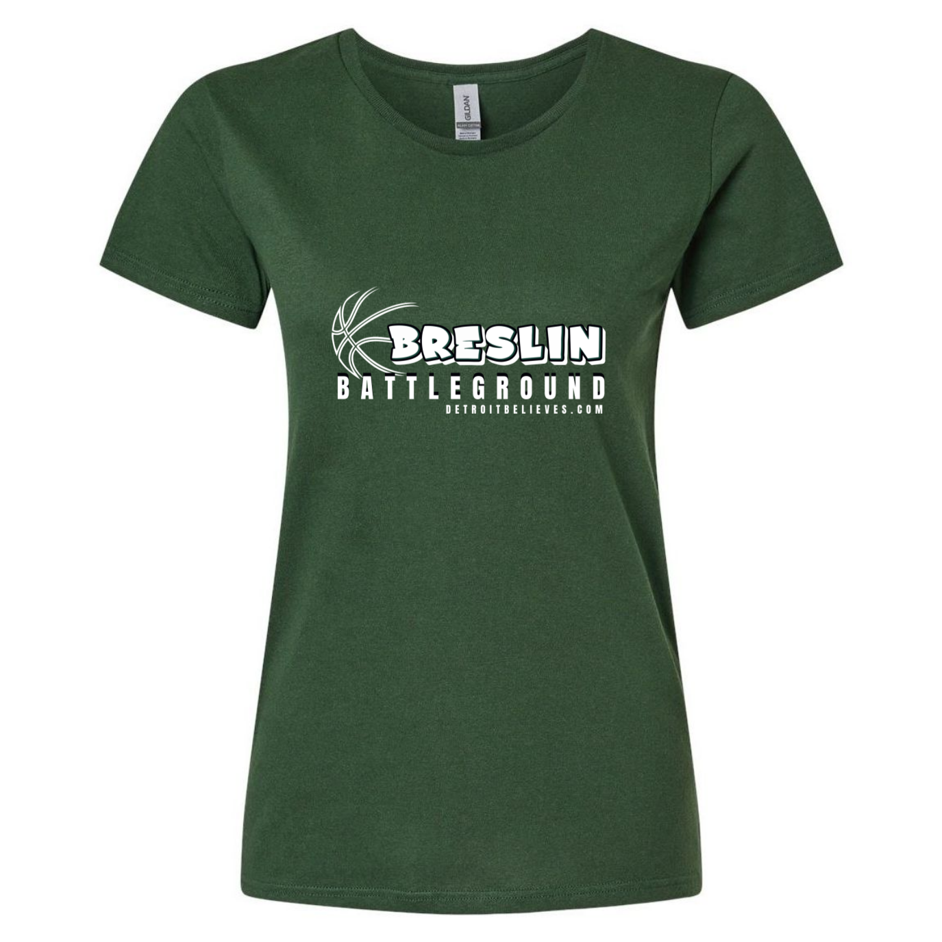 BRESLIN BATTLEGROUND Hoops Go Green Womens T-Shirt