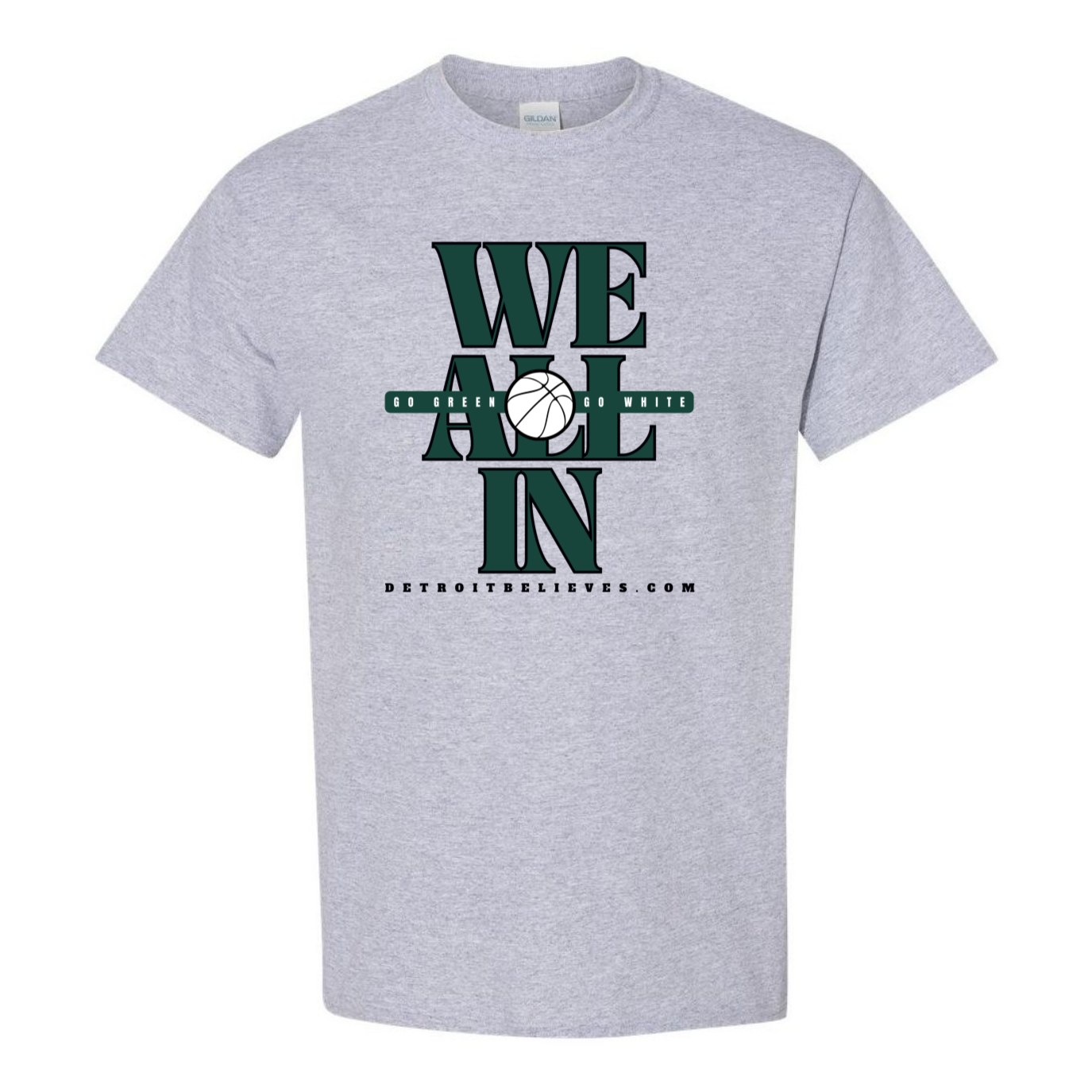 WE ALL IN Hoops Go Green Mens T-Shirt