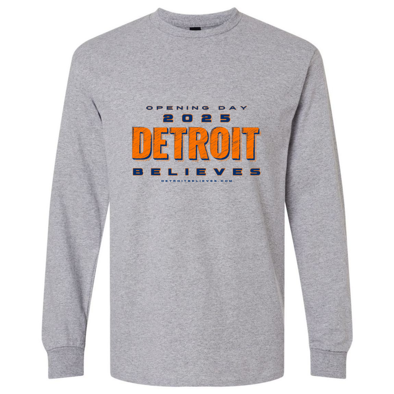 OPENING DAY Detroit Baseball Mens Long Sleeve T-Shirt