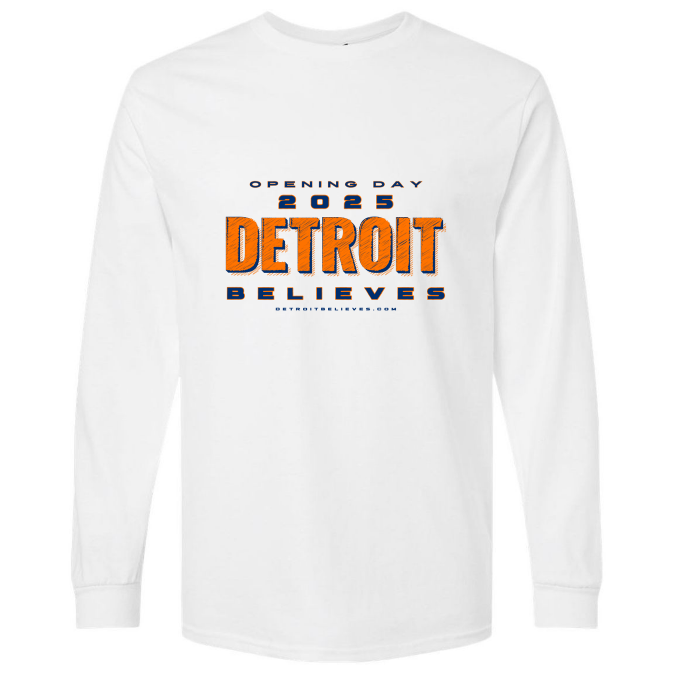 OPENING DAY Detroit Baseball Mens Long Sleeve T-Shirt