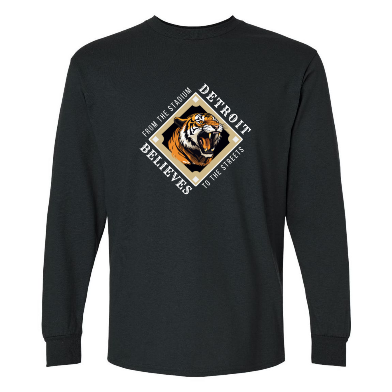 TO THE STREETS Detroit Baseball Mens Long Sleeve T-Shirt