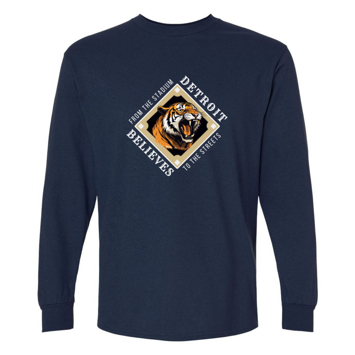 TO THE STREETS Detroit Baseball Mens Long Sleeve T-Shirt