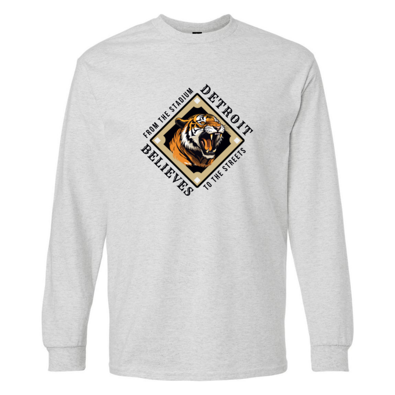 TO THE STREETS Detroit Baseball Mens Long Sleeve T-Shirt