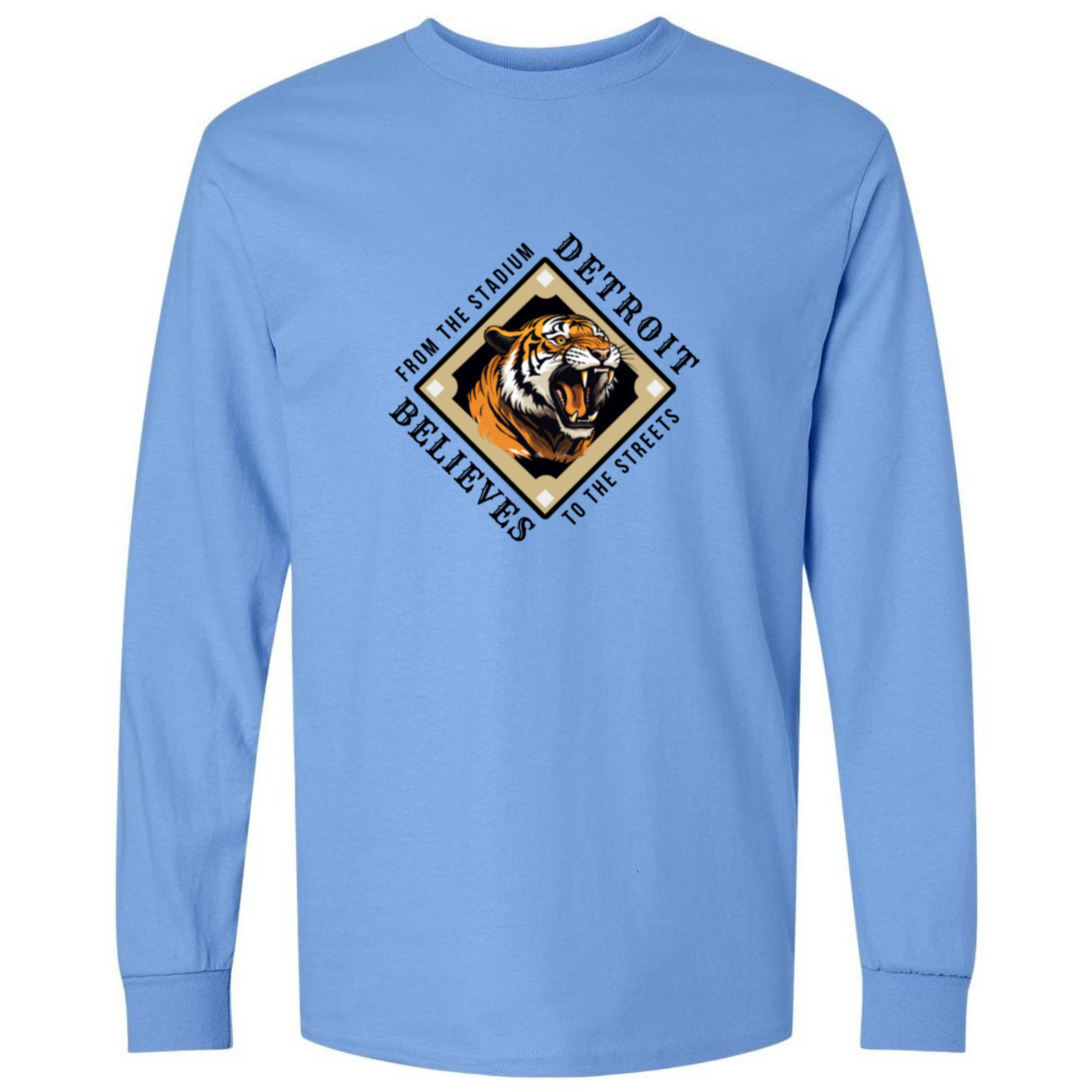 TO THE STREETS Detroit Baseball Mens Long Sleeve T-Shirt