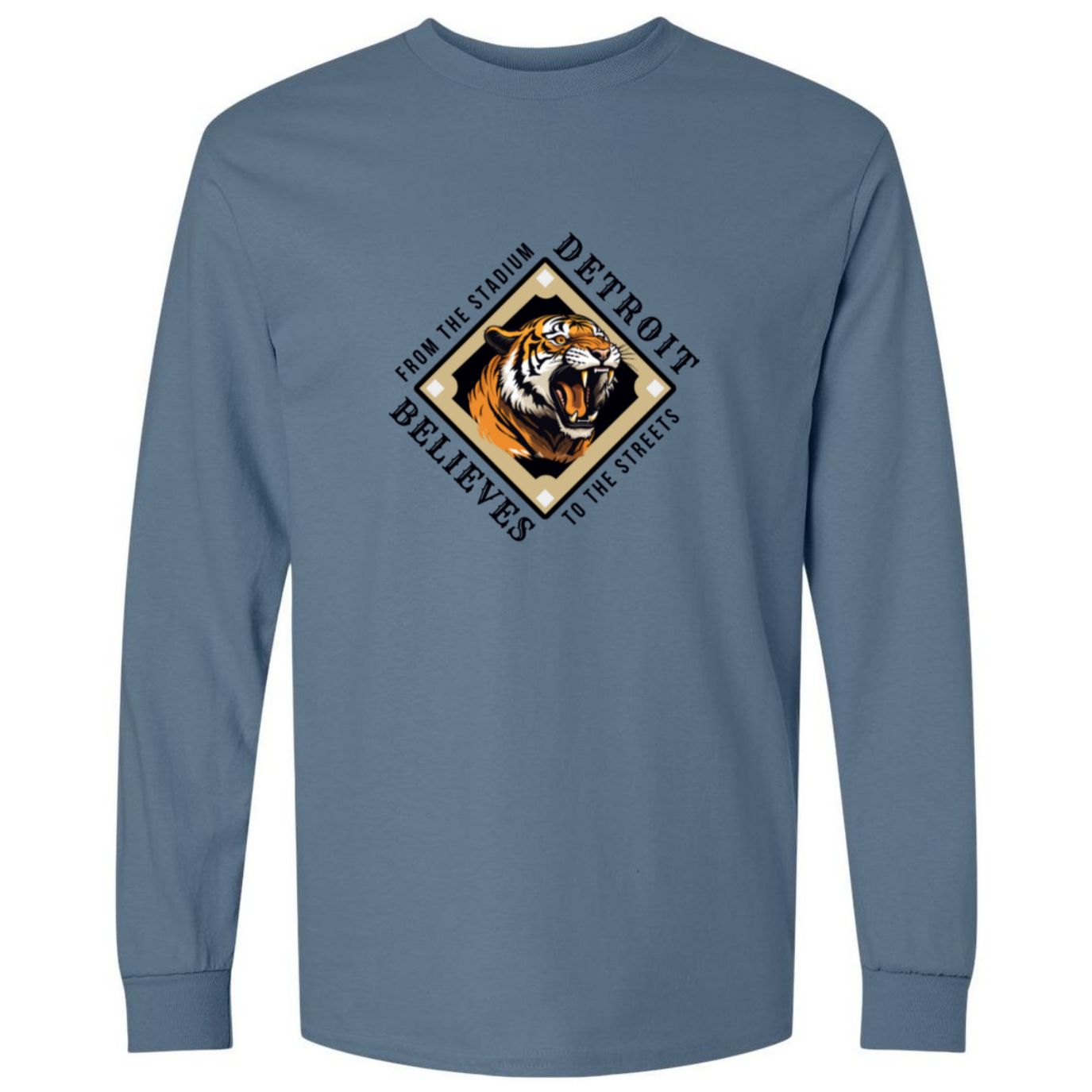 TO THE STREETS Detroit Baseball Mens Long Sleeve T-Shirt