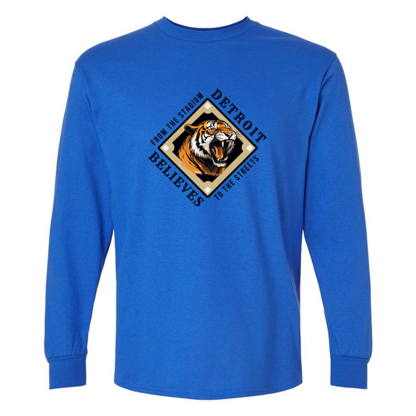 TO THE STREETS Detroit Baseball Mens Long Sleeve T-Shirt