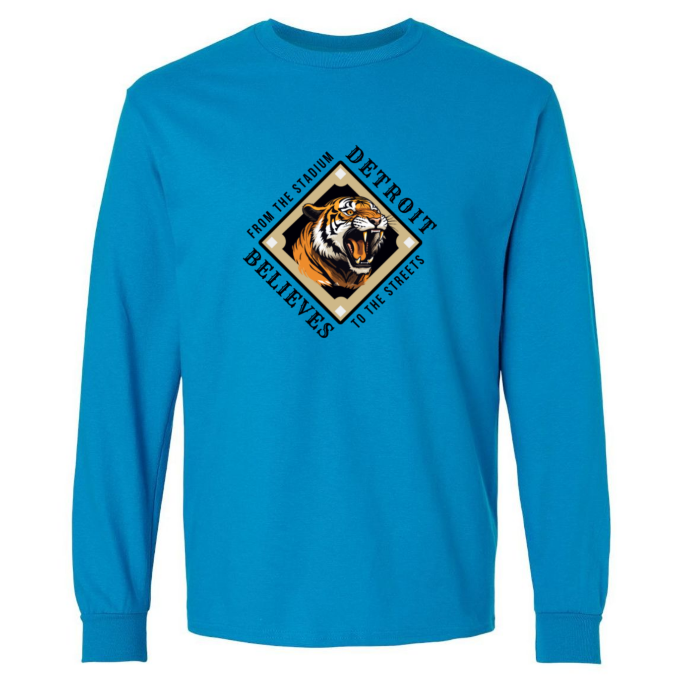 TO THE STREETS Detroit Baseball Mens Long Sleeve T-Shirt