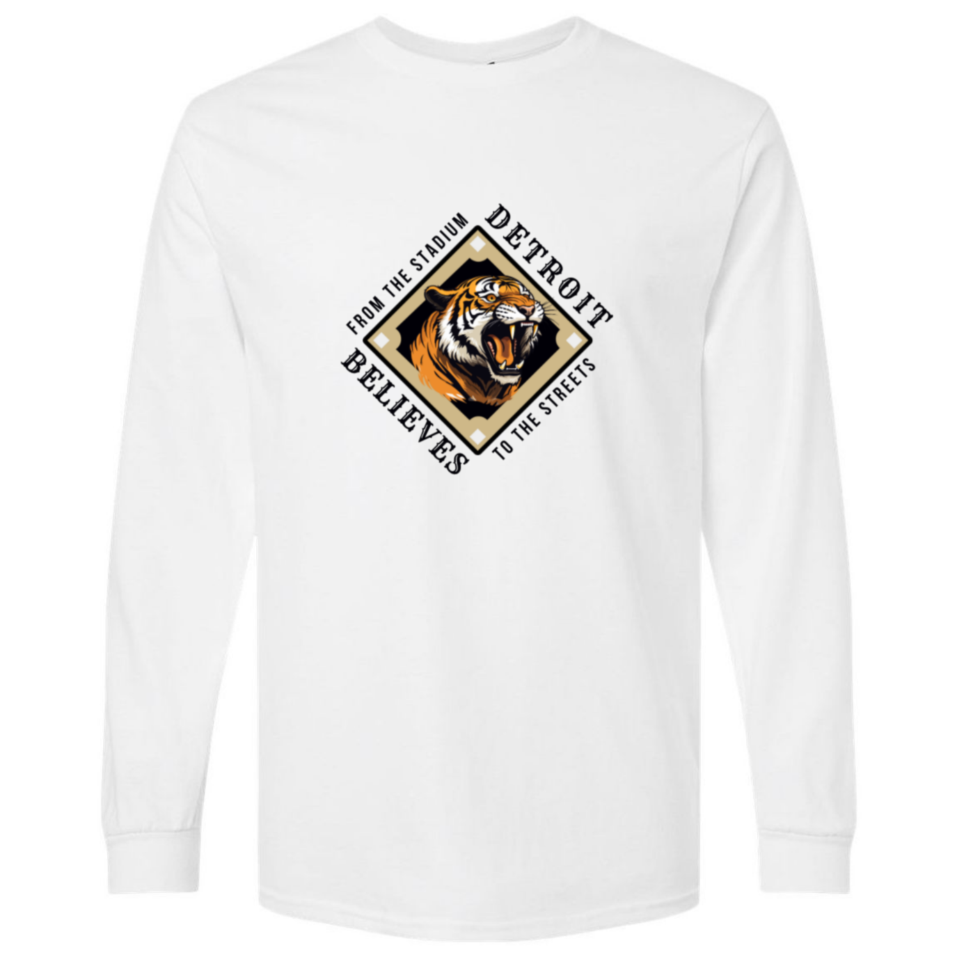 TO THE STREETS Detroit Baseball Mens Long Sleeve T-Shirt