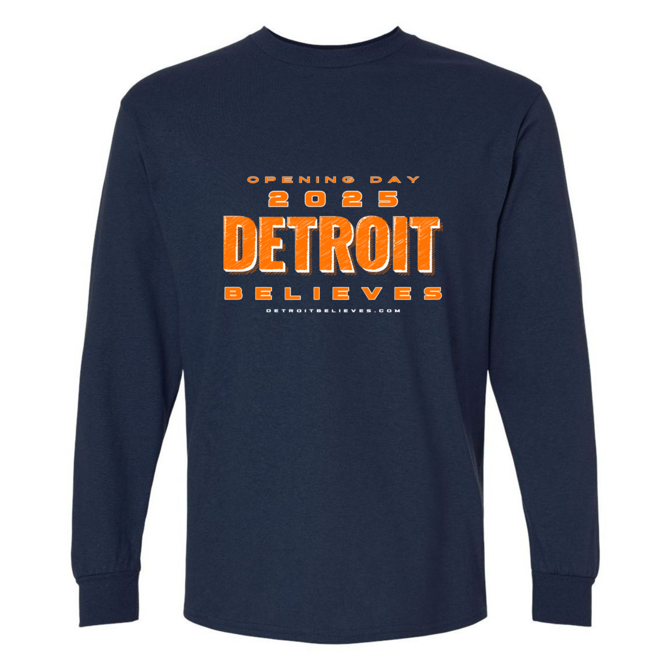 OPENING DAY Detroit Baseball Mens Long Sleeve T-Shirt