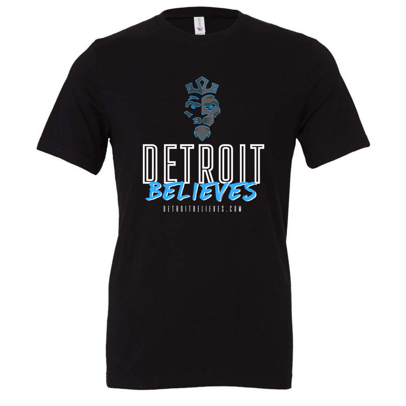 DETROIT BELIEVES Lion Head Detroit Football UNISEX Jersey T-Shirt