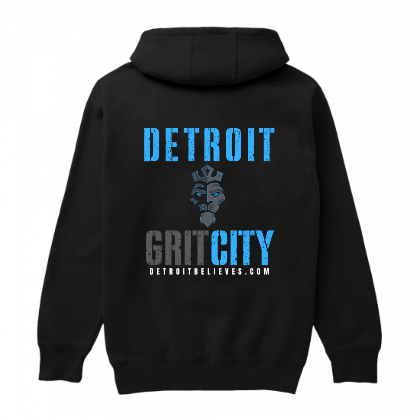 GRIT CITY Detroit Football UNISEX Pullover Hoodie FRONT/BACK