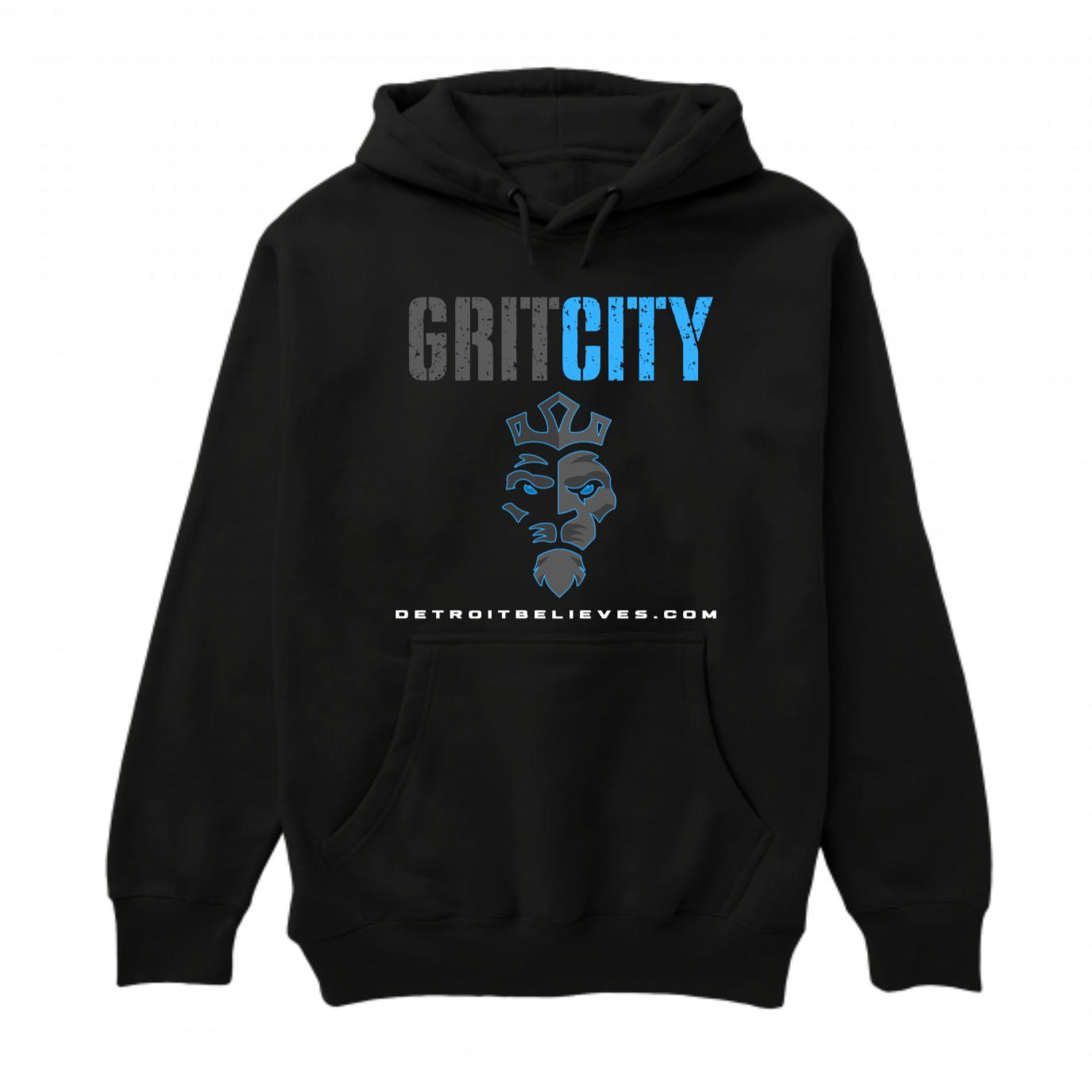 GRIT CITY Detroit Football UNISEX Pullover Hoodie FRONT/BACK